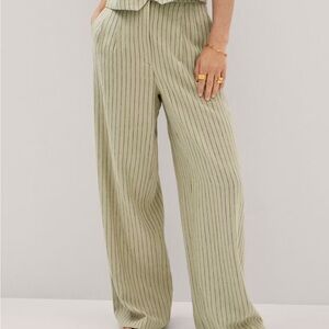 Mango Pinstripe Linen pants